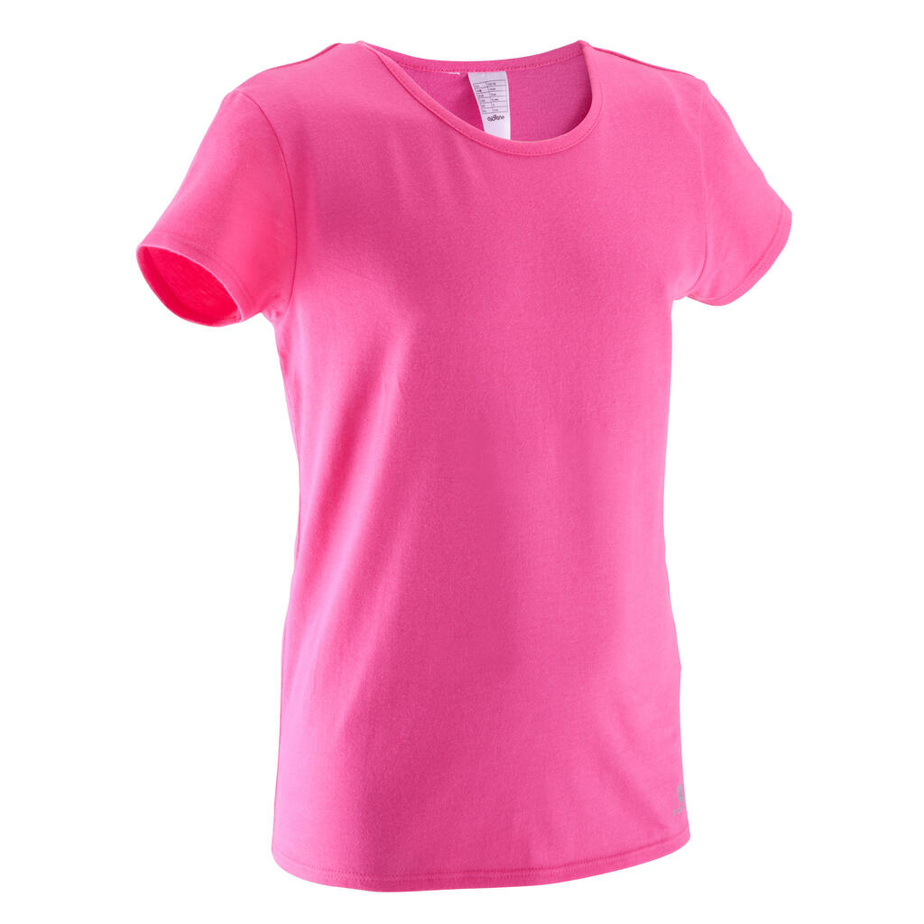 Girls' short-sleeved gym t-shirt - pink