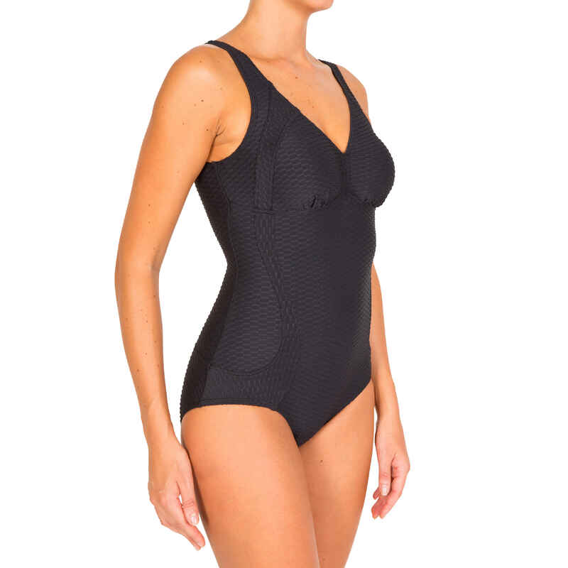 Kaipearl Women's Body-Sculpting One-Piece Swimsuit – Black