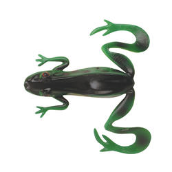 LEURRES PÊCHE AU BLACK BASS KICKER FROG VERT JAUNE X3
