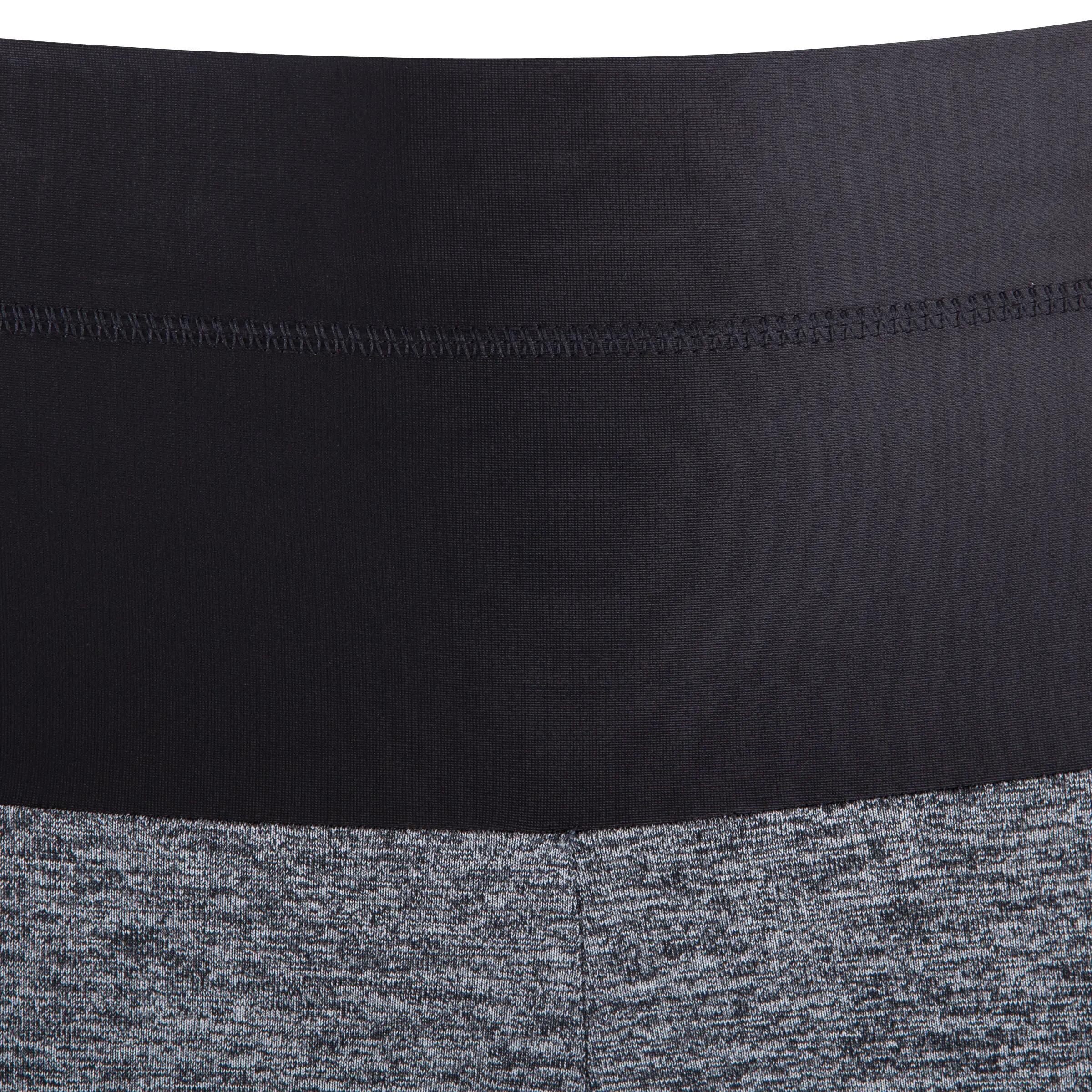 Shape+ Women's Fitness Flat-Stomach Cropped Bottoms - Mottled Grey/Black 8/12