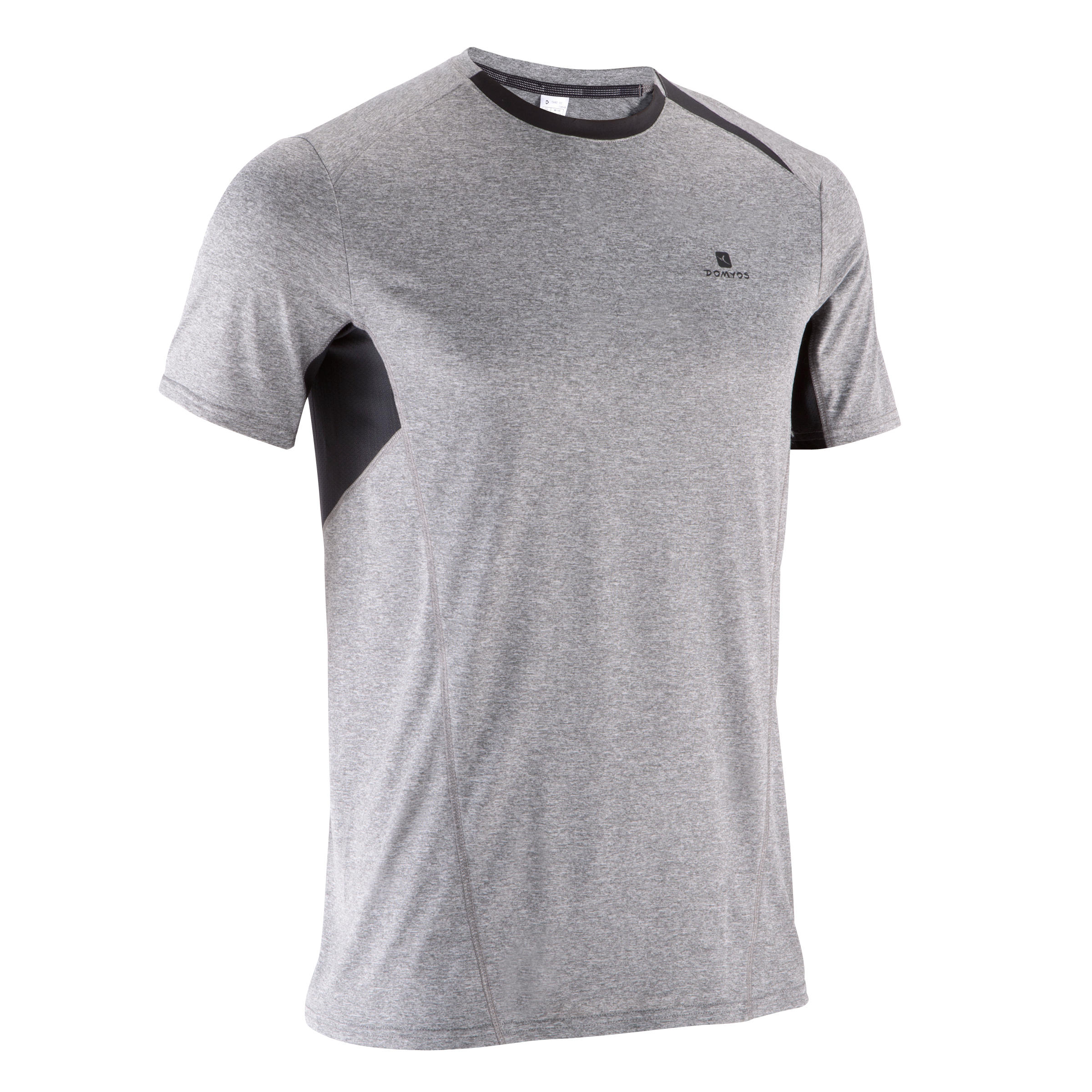 DOMYOS Breathe Light Fitness Print T-shirt - Light Mottled Grey