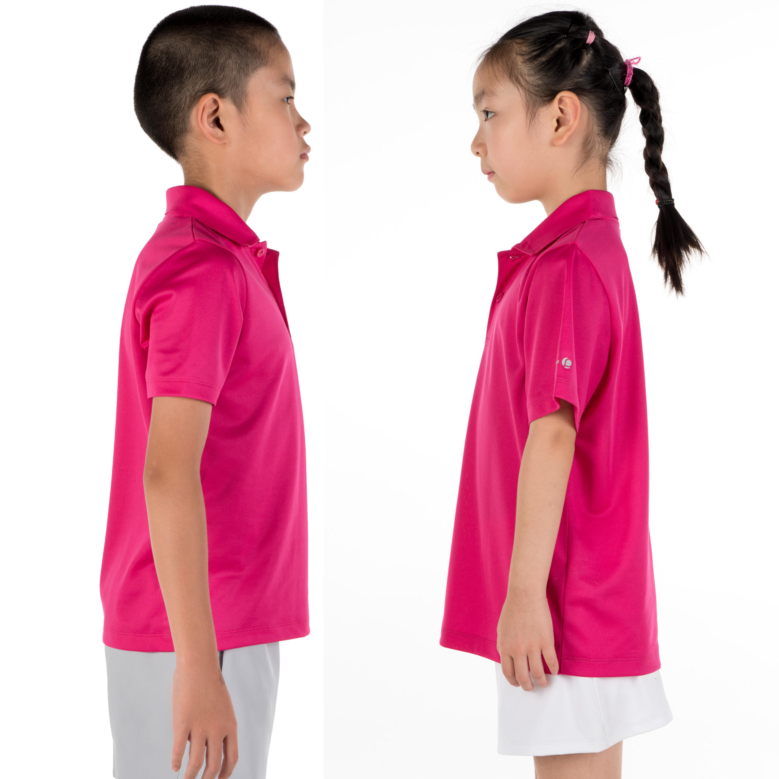 Essential Junior Tennis Padel Table Tennis Badminton Squash Polo Shirt - Pink 4/9