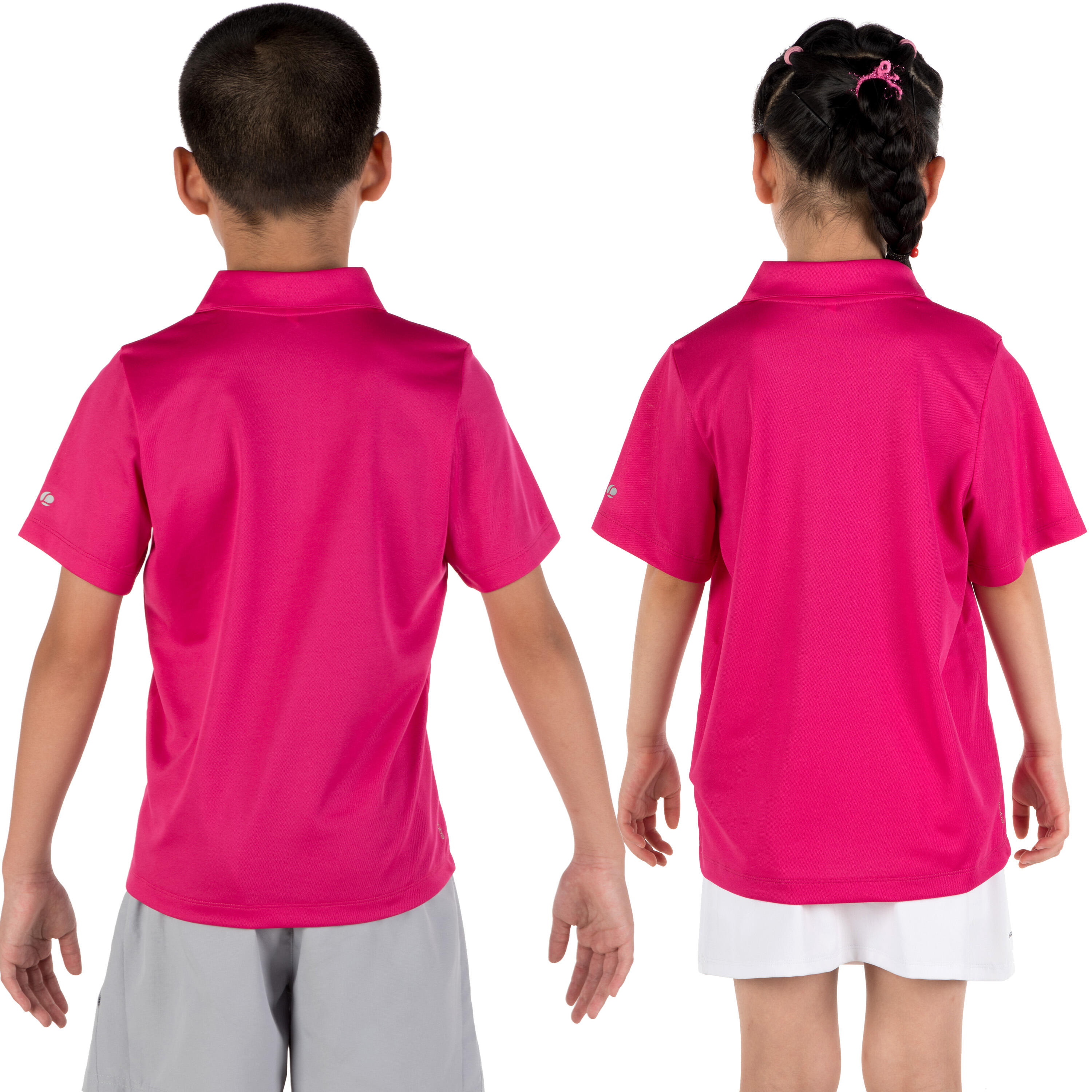 Essential Junior Tennis Padel Table Tennis Badminton Squash Polo Shirt - Pink 3/9