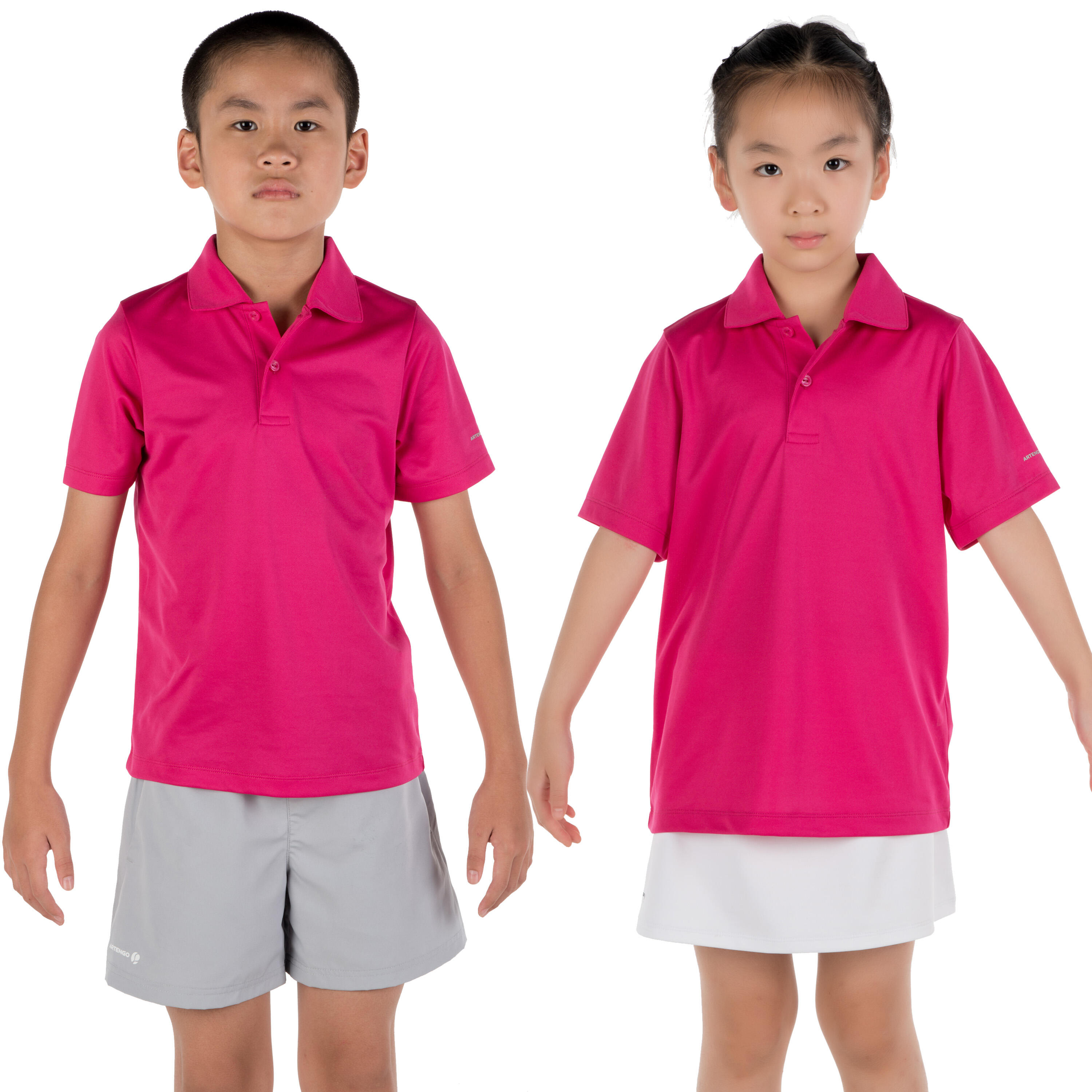 Essential Junior Tennis Padel Table Tennis Badminton Squash Polo Shirt - Pink 2/9