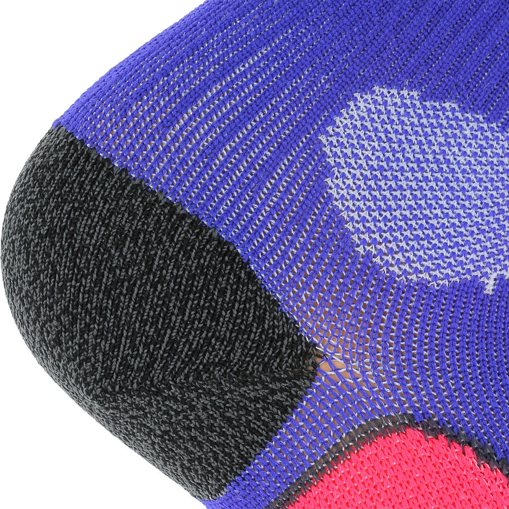Laufsocken atmungsaktiv Kiprun High 2er-Pack rosa/blau