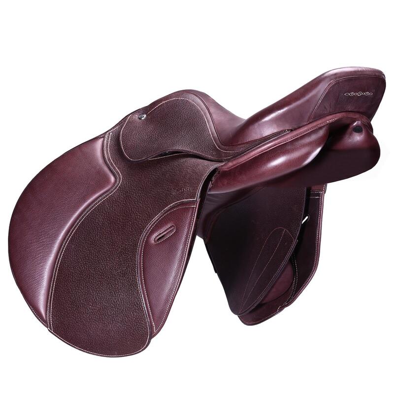 Selle équitation cuir polyvalente 17,5" Cheval - Paddock marron