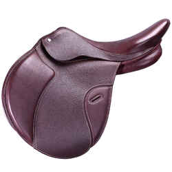 Horseback Riding All-Purpose Saddle 17.5" Adjustable Tree Leather Paddock