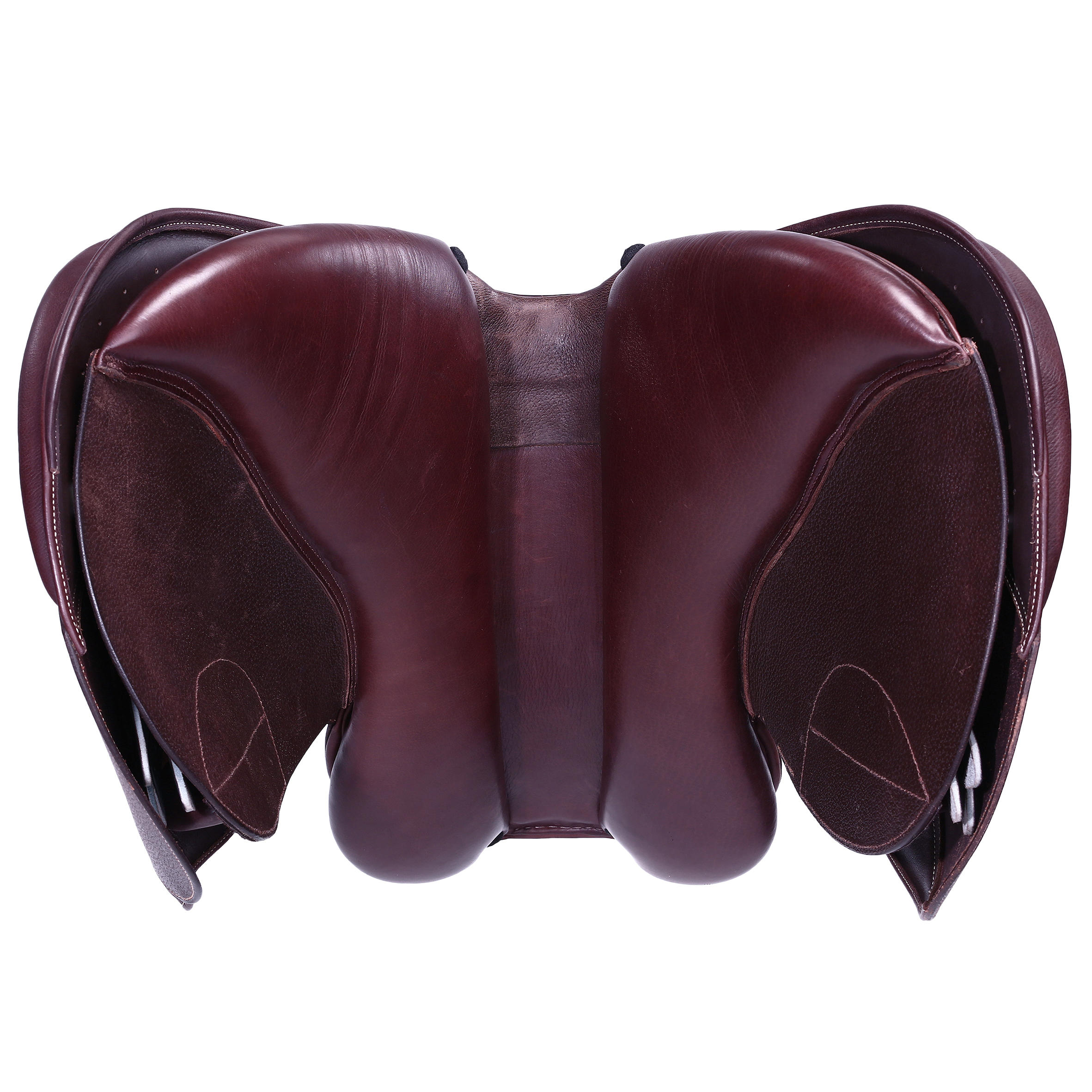 Selle d'équitation en cuir 17"5 - PADDOCK brun - FOUGANZA