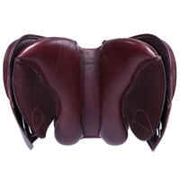 Paddock Horse Riding All-Purpose 17.5" Adjustable Tree Leather Saddle - Brown