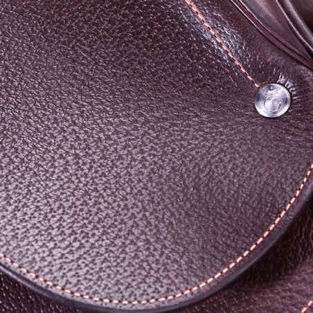 17.5" Versatile Leather Horse Riding Saddle for Horse - Brown