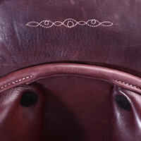 Многофункционално кожено седло PADDOCK с регулируем ленчик, 17"5, кафяво