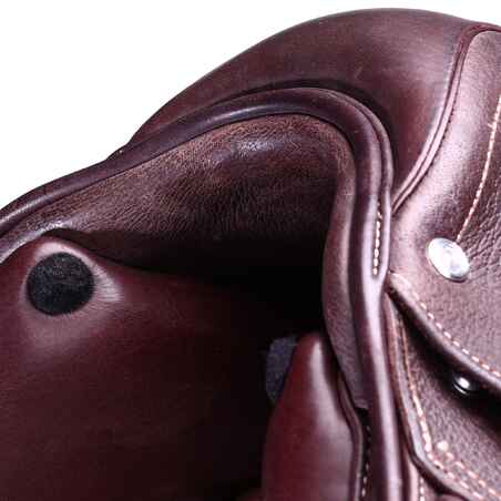 Horseback Riding All-Purpose Saddle 17.5" Adjustable Tree Leather Paddock