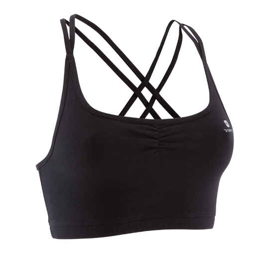 
      Women's Dance Crop Top with Cross-Over Straps - Black
  