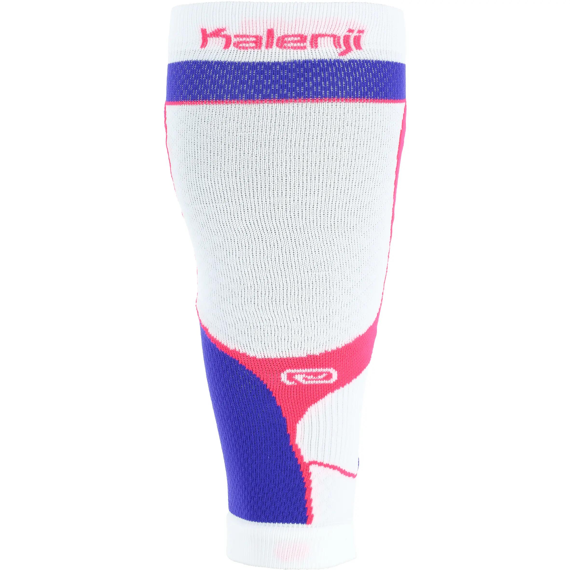 KANERGY RUNNING LEG SLEEVES WHITE/PINK 5/7