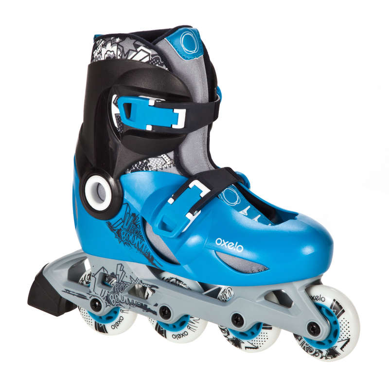 OXELO Play 5 Kids' Inline Skates Blue & Black Decathlon