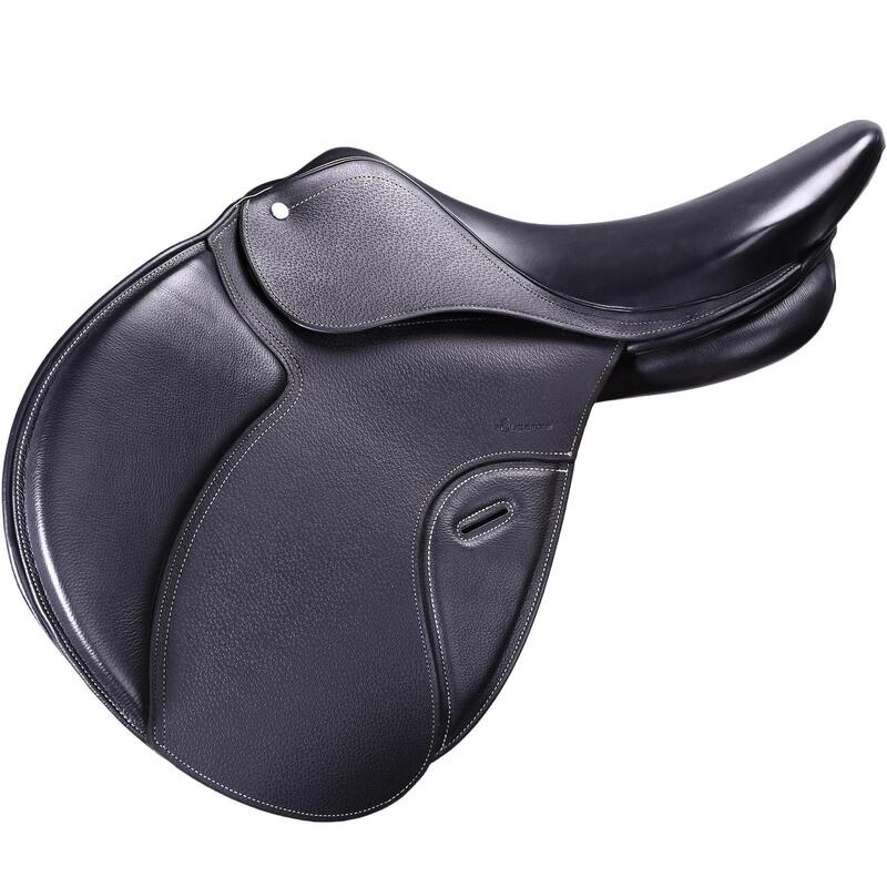 Selle équitation cuir polyvalente 17,5" Cheval - Paddock noire