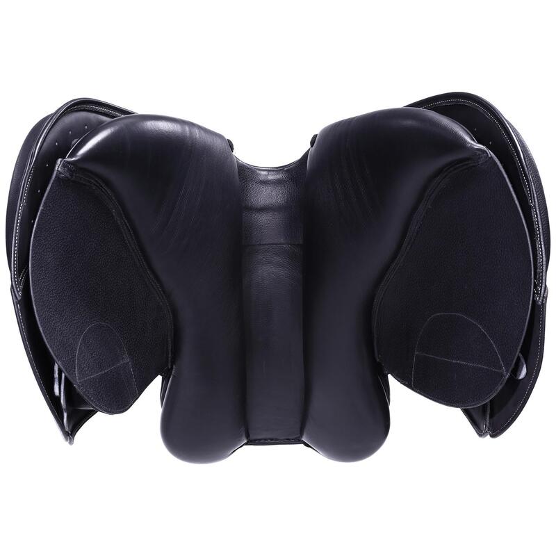 Selle équitation cuir polyvalente 17,5" Cheval - Paddock noire