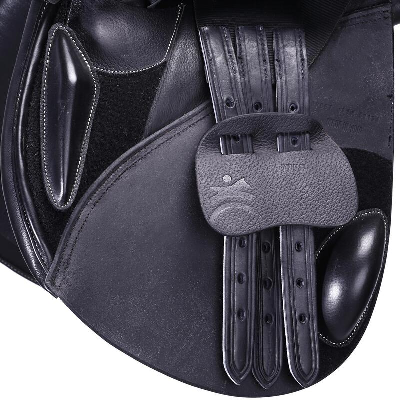 Selle équitation cuir polyvalente 17,5" Cheval - Paddock noire