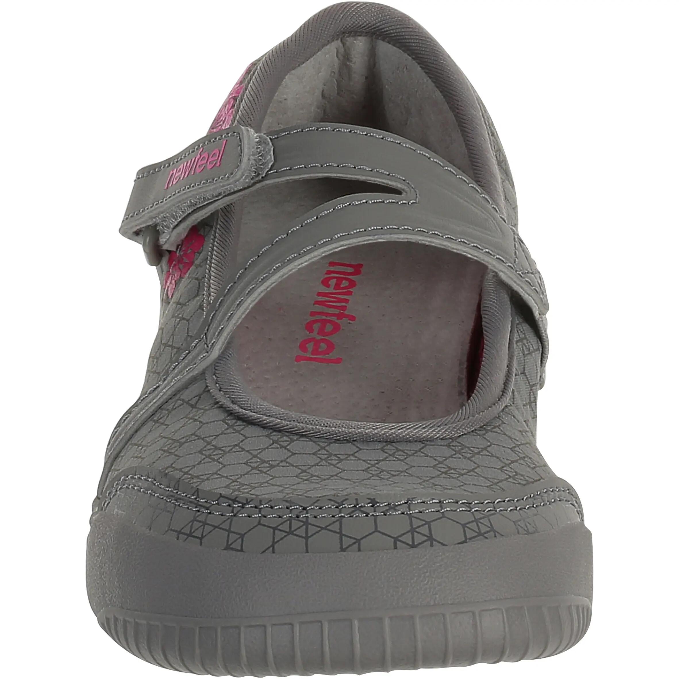 Baomiss children's everyday walking ballerina pumps - grey/pink 2/10