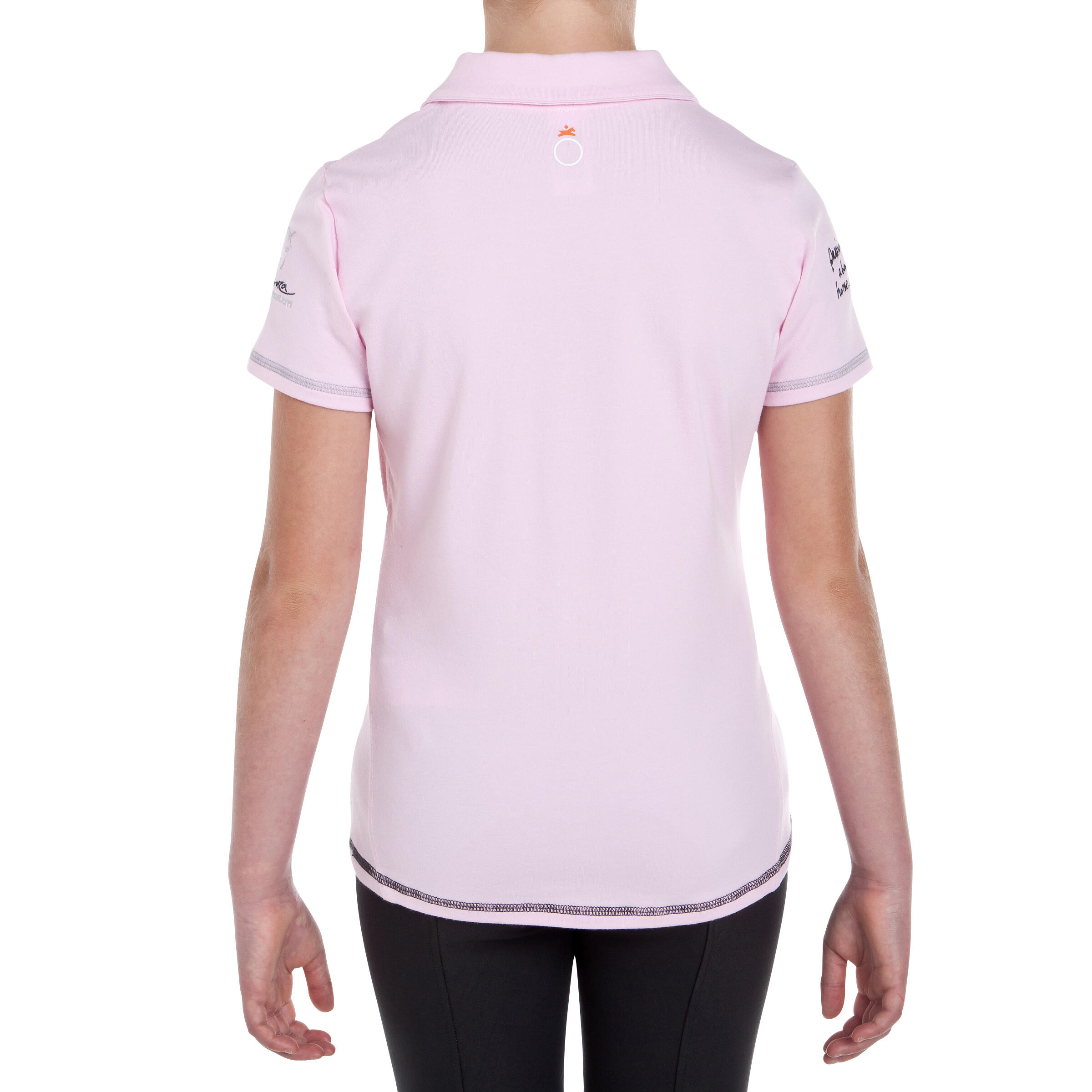 Passionate Kids' Short-Sleeved Horse Riding Polo Shirt - Pink 5/14