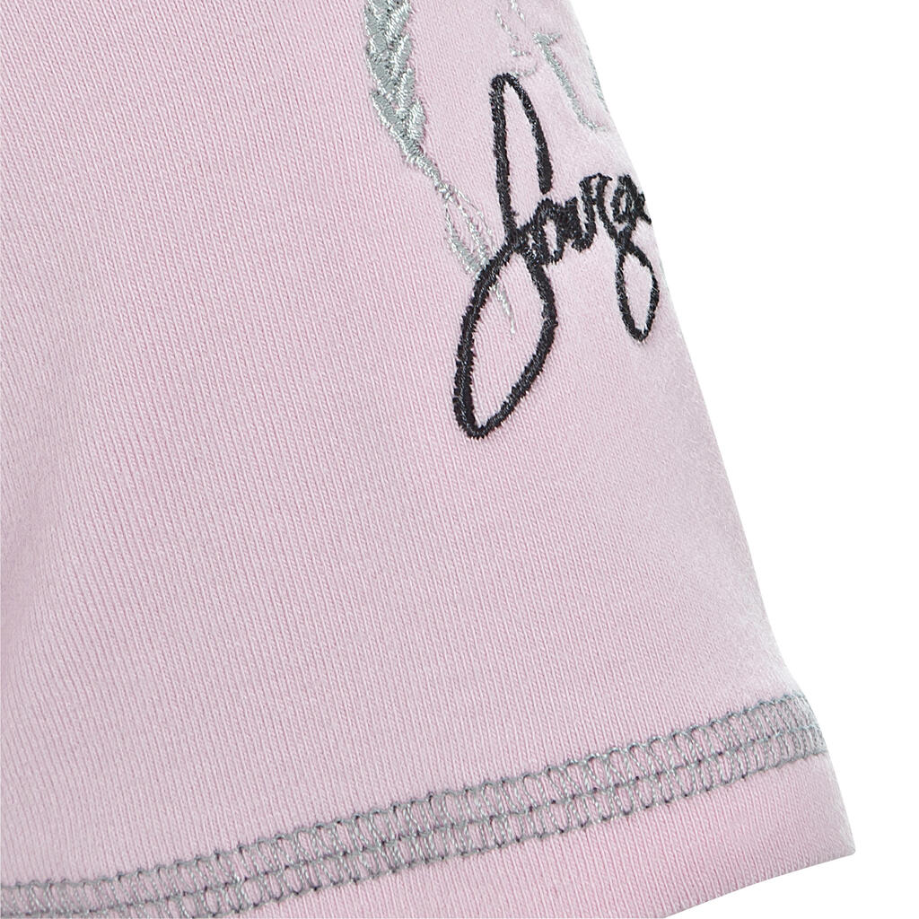 Reit-Poloshirt Passionate kurzarm Kinder rosa