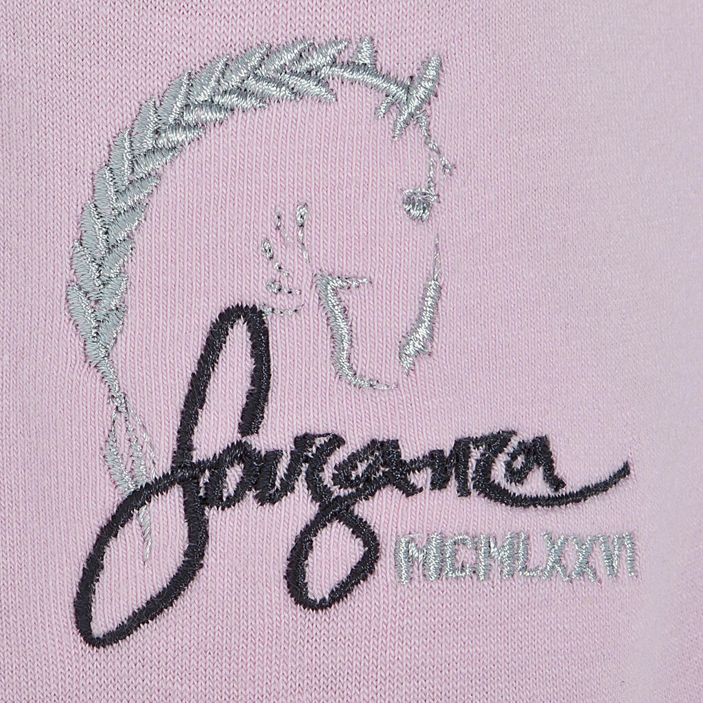 Reit-Poloshirt Passionate kurzarm Kinder rosa