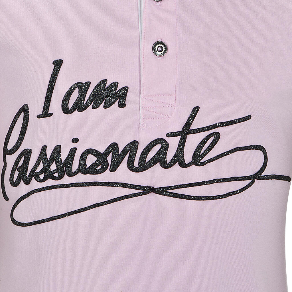 Reit-Poloshirt Passionate kurzarm Kinder rosa
