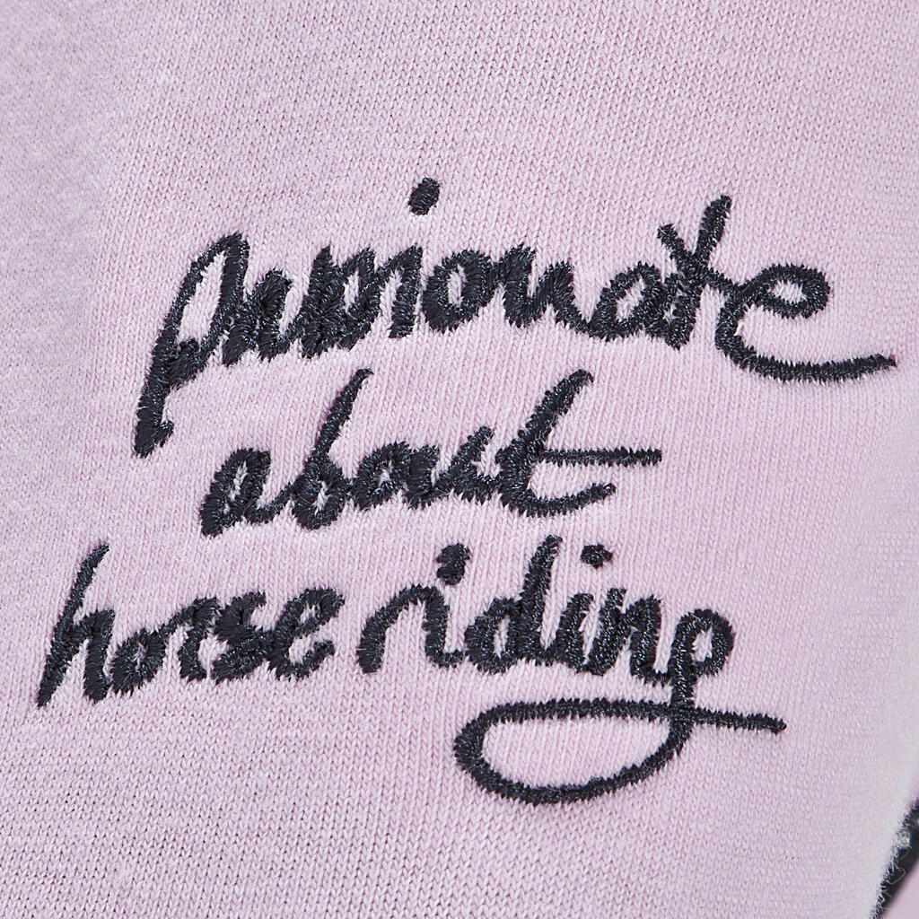 Reit-Poloshirt Passionate kurzarm Kinder rosa