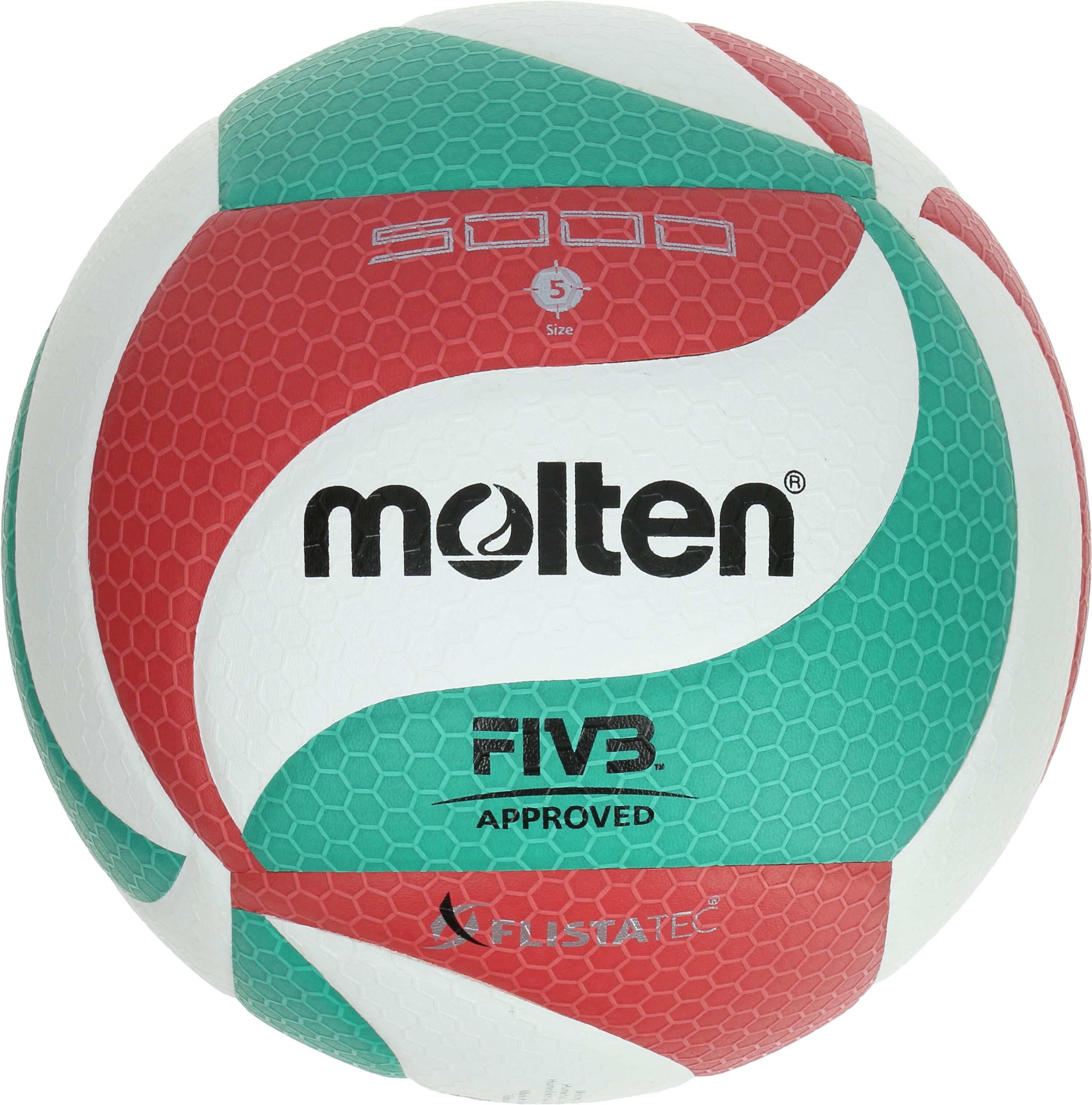 Molten 5000 Volleyball - Green Red 1/8
