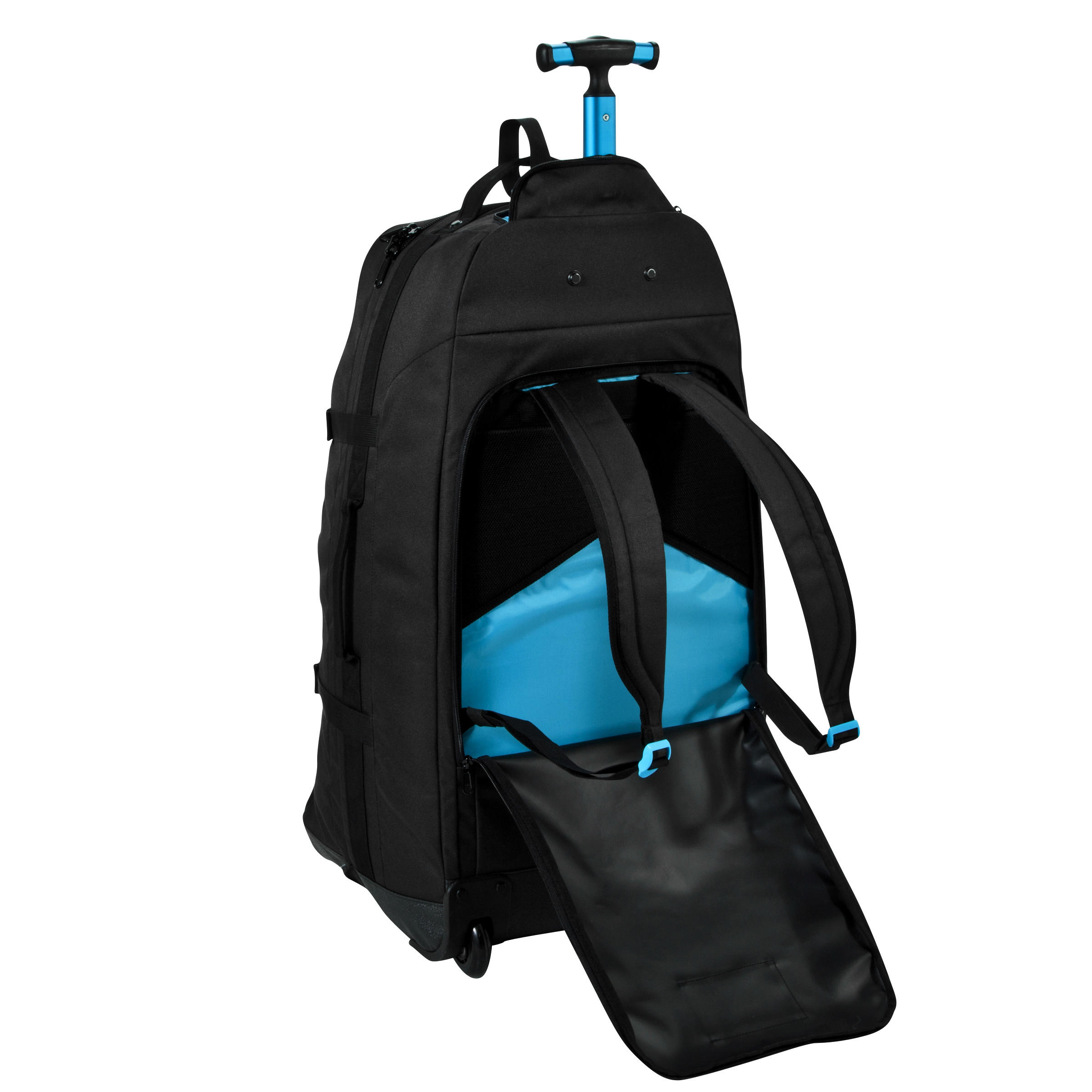 Sport 90L wheeled suitcase/backpack - black/blue 2/15