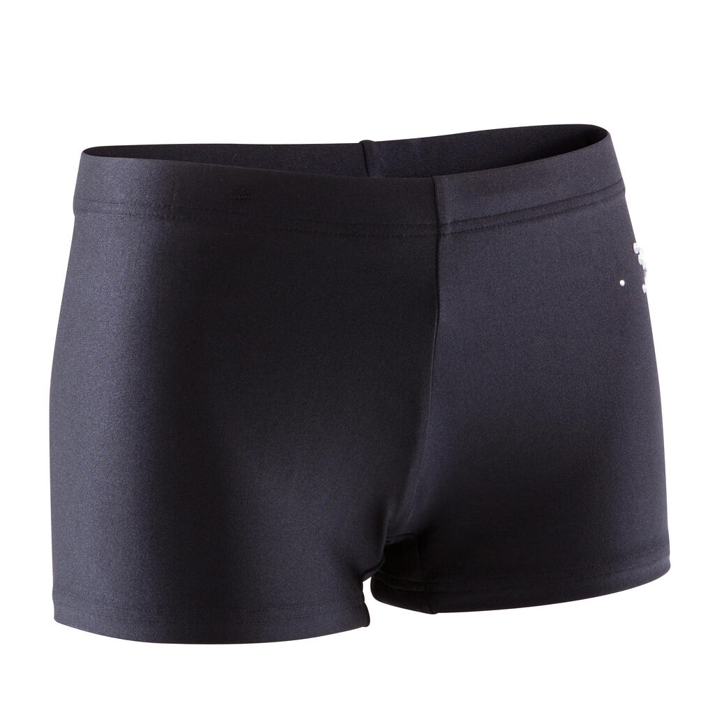 Girls' sequin gym shorty - black