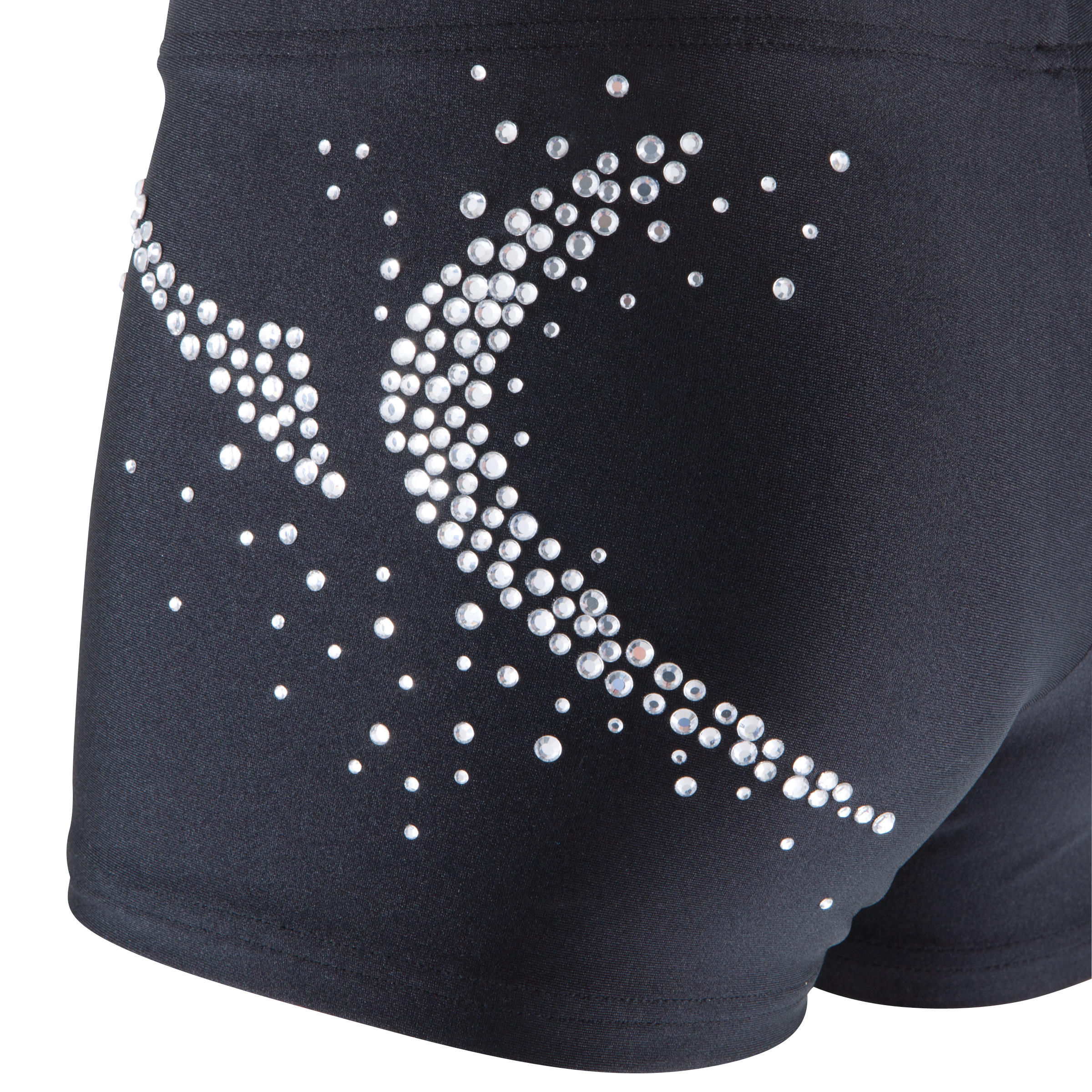 Girls' Sequin Gym Shorty - Black 10/10