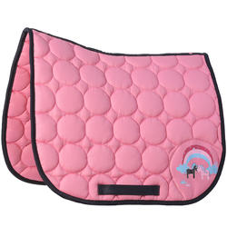 Tapis de selle équitation shetland LOVE rose