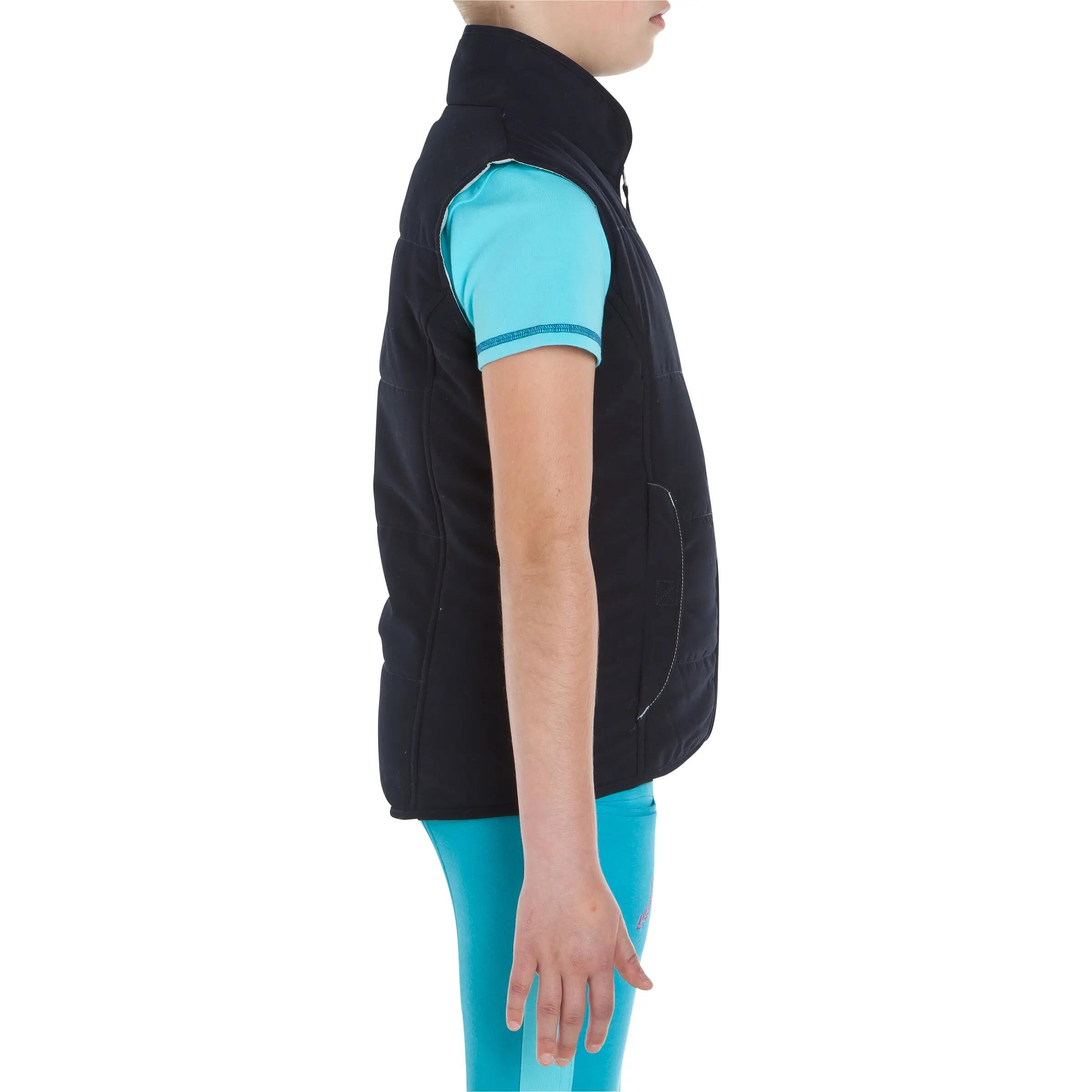 Schooling Kids' Horse Riding Gilet - Navy Blue 3/14