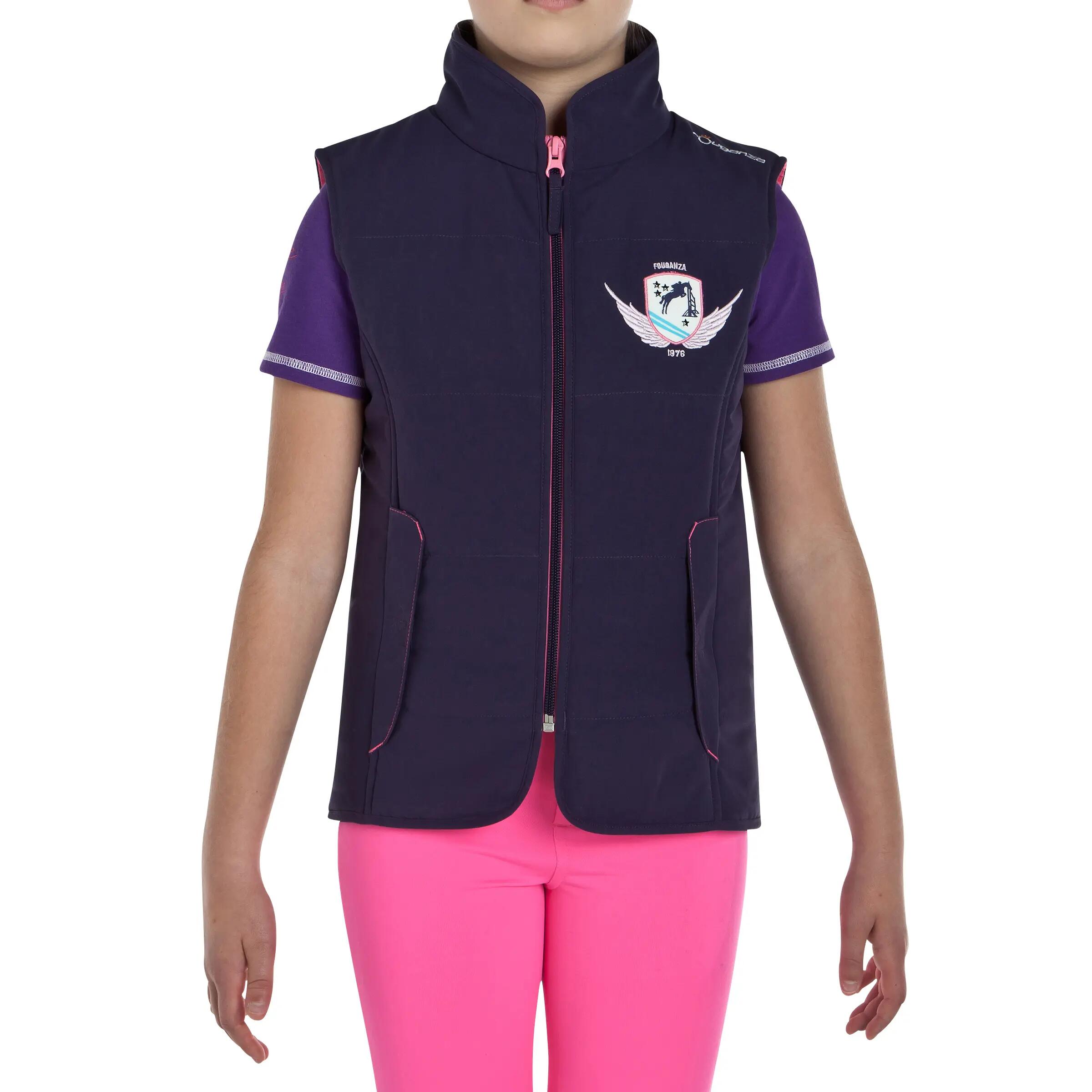Schooling Kids' Horse Riding Gilet - Purple 2/14