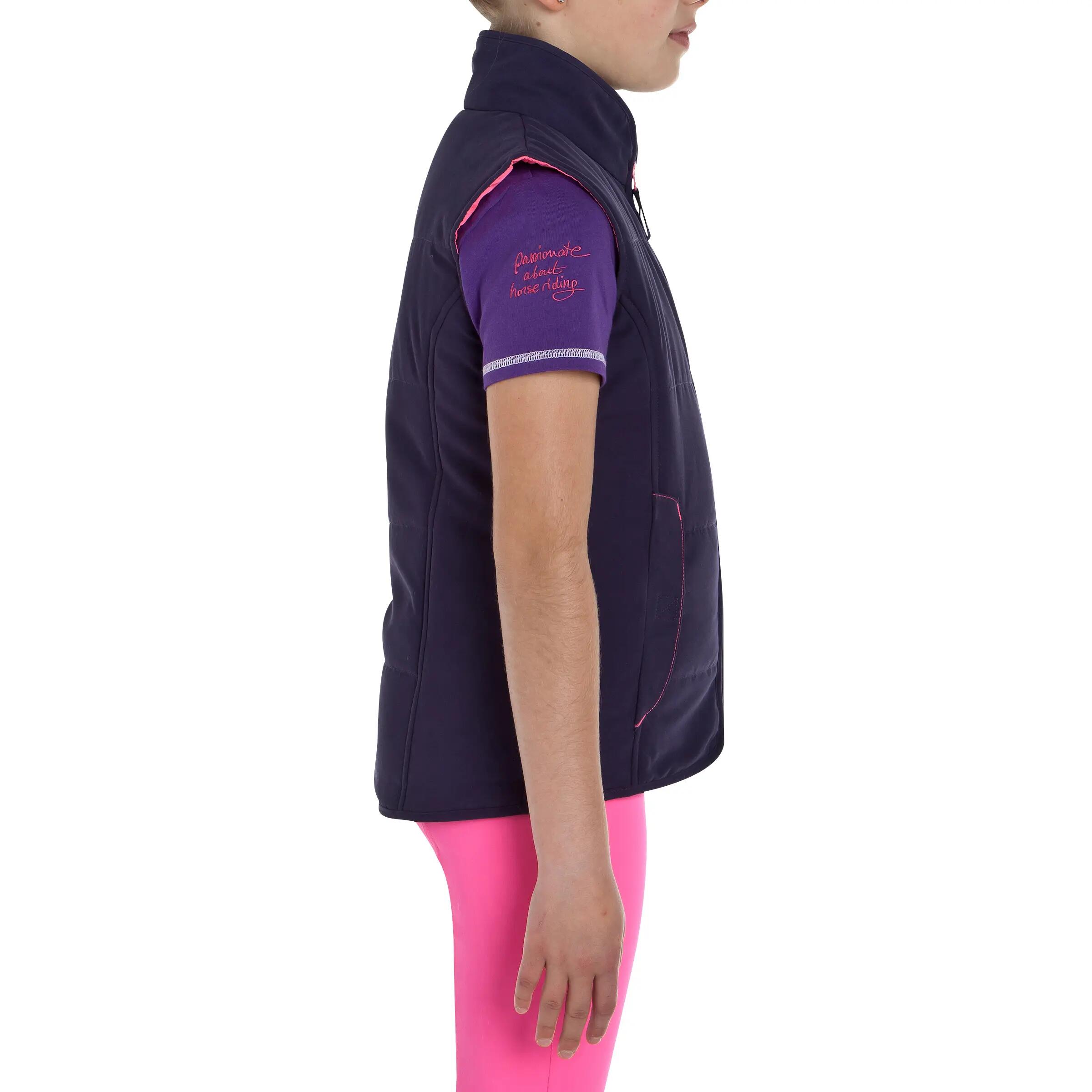 Schooling Kids' Horse Riding Gilet - Purple 3/14