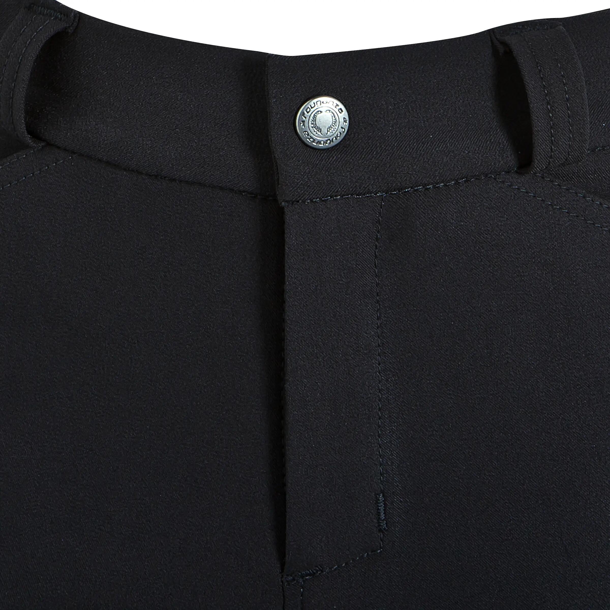 Riding Kids' Reinforced Horse Riding Jodhpurs - Black 9/16