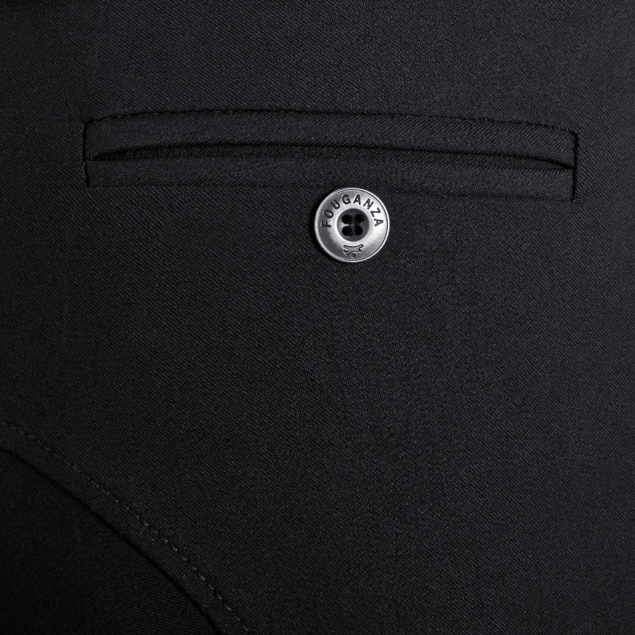 Riding Kids' Reinforced Horse Riding Jodhpurs - Black 7/16