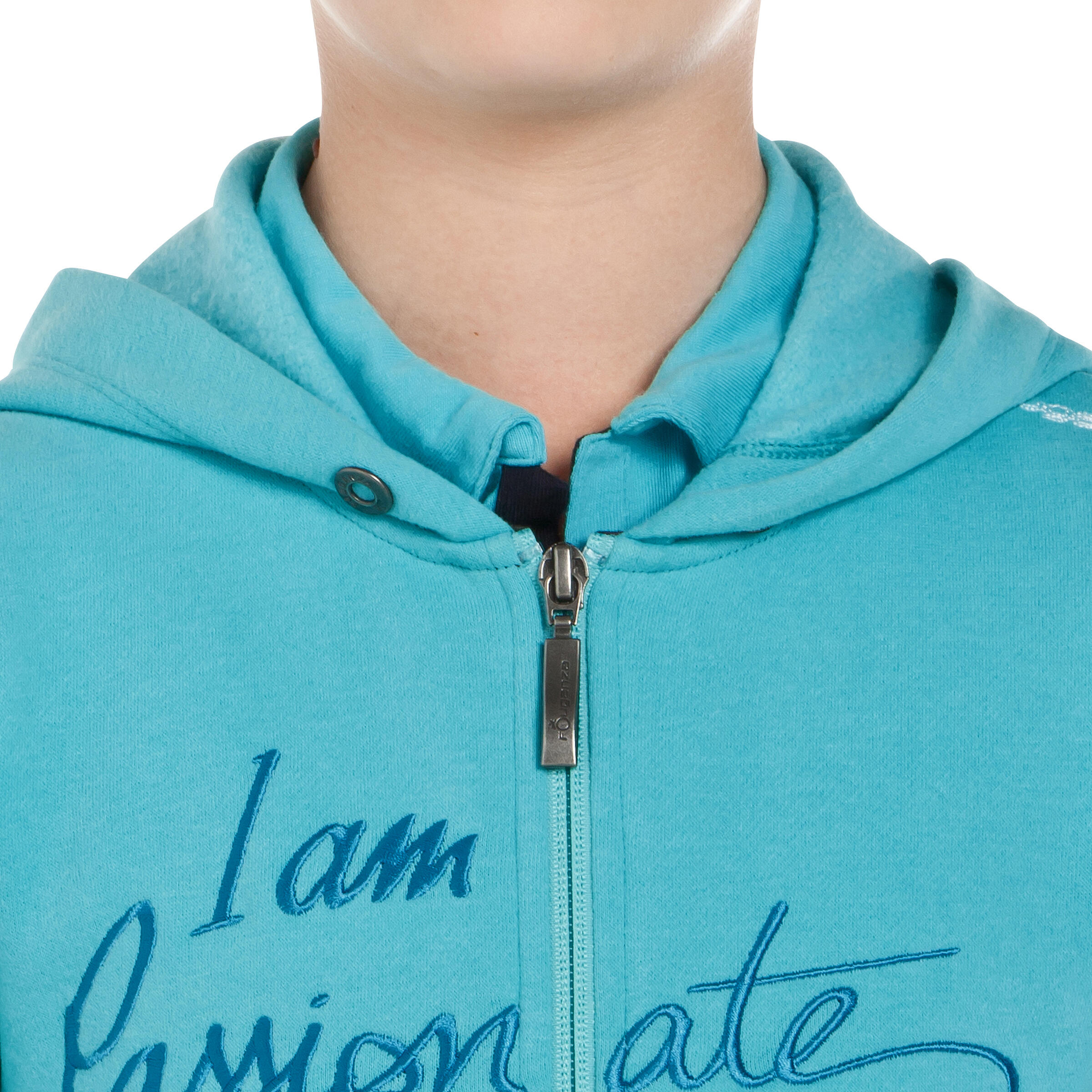 Passionate Kids' Horse Riding Sweatshirt - Turquoise 7/19