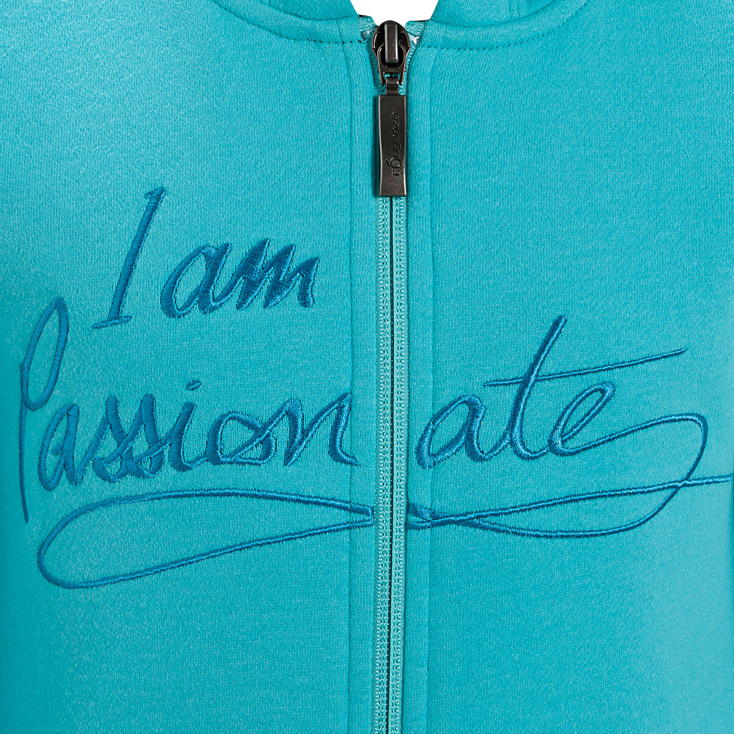 Passionate Kids' Horse Riding Sweatshirt - Turquoise 10/19