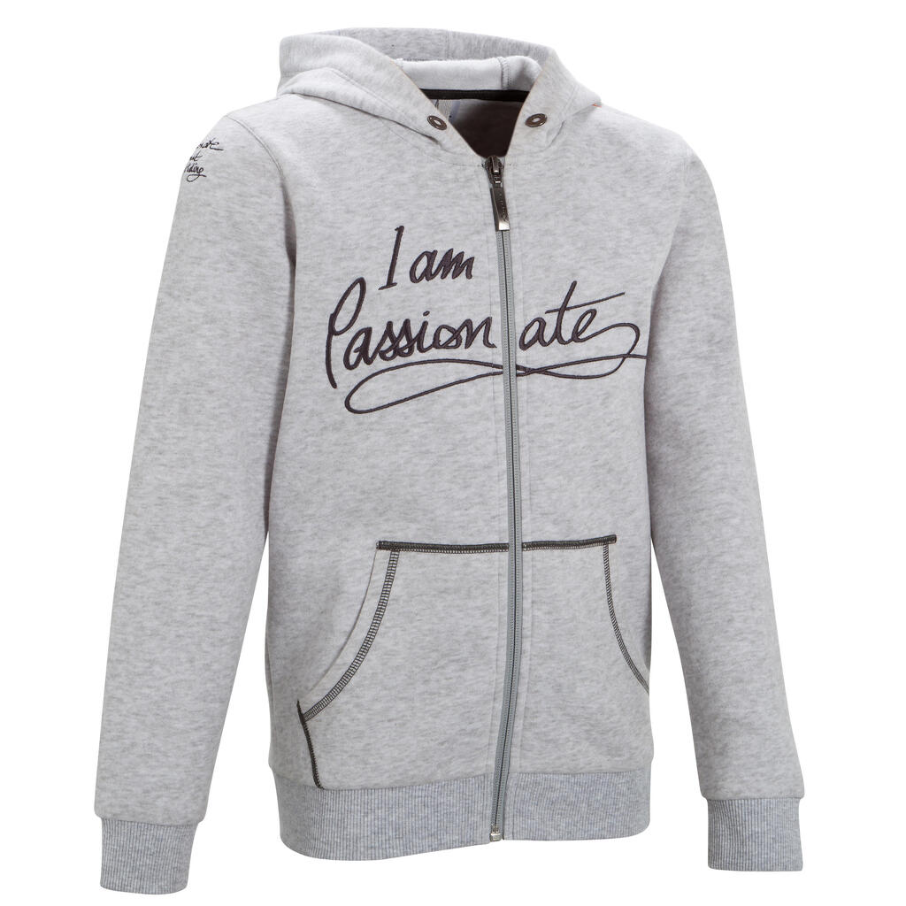 Reit-Sweatshirt Passionate Kinder, grau meliert
