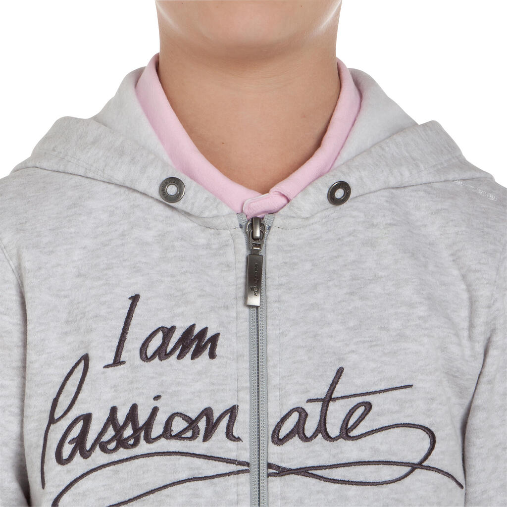 Reit-Sweatshirt Passionate Kinder, grau meliert