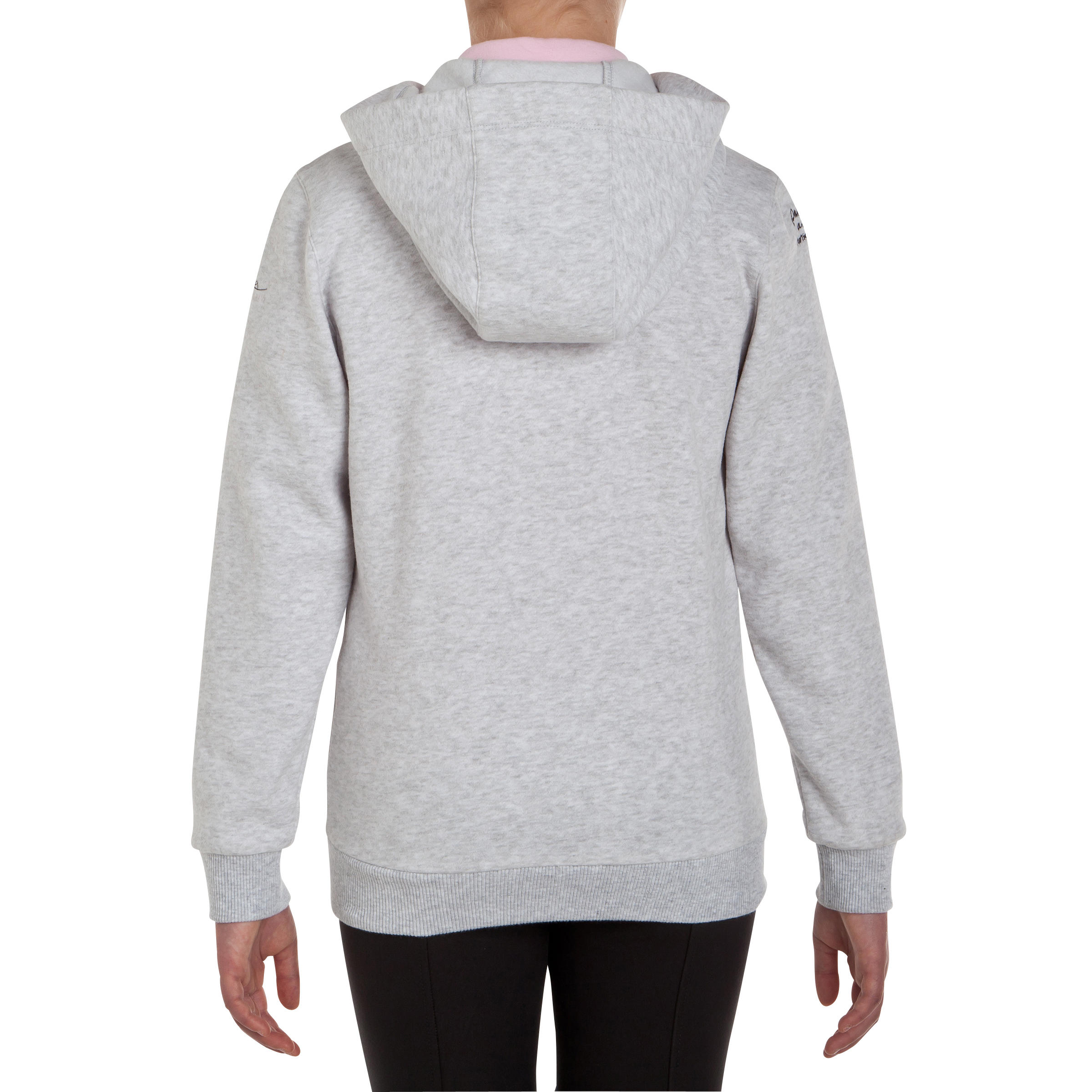 PASSIONATE KIDS' HORSE RIDING SWEATSHIRT - MOTTLED GREY 5/18