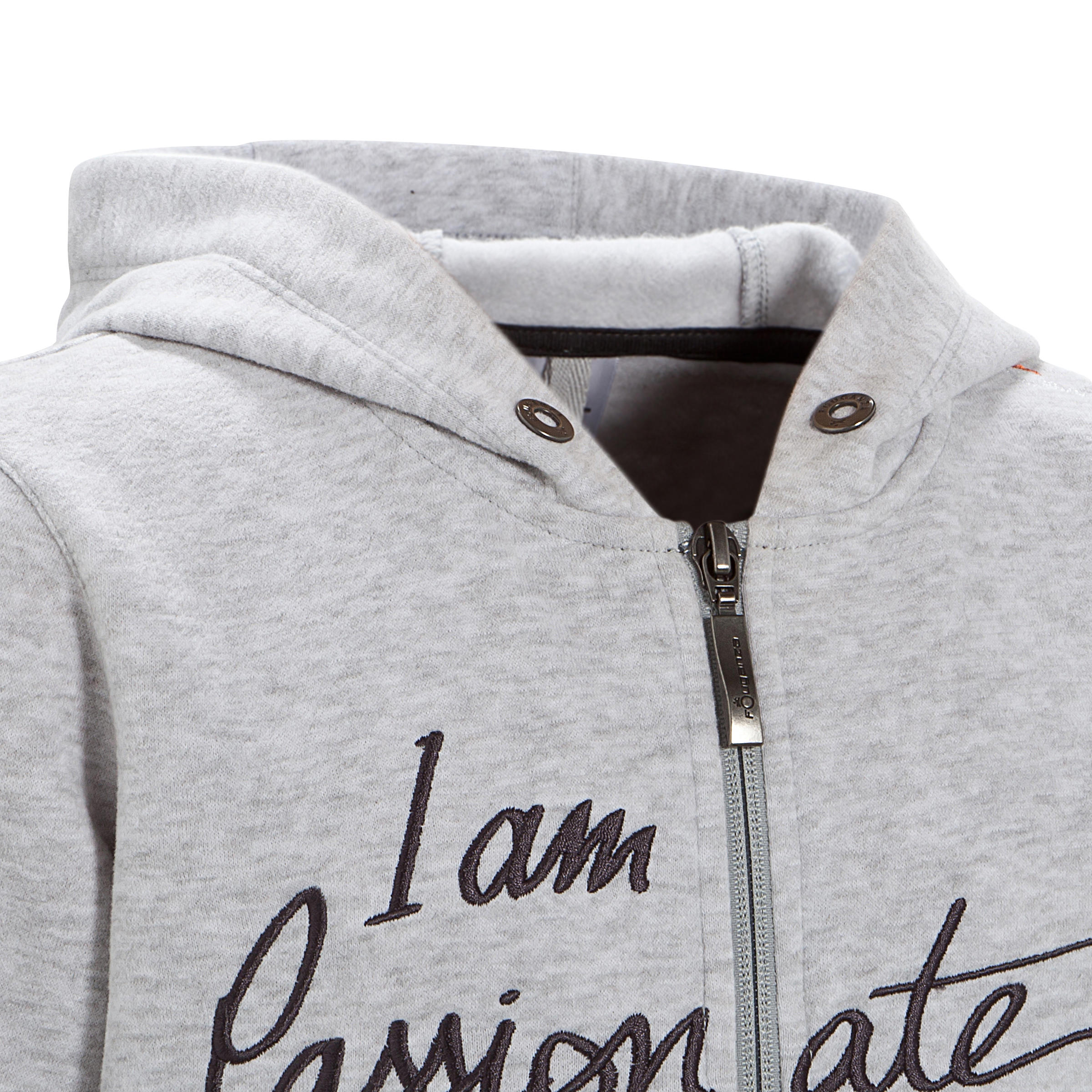 PASSIONATE KIDS' HORSE RIDING SWEATSHIRT - MOTTLED GREY 8/18