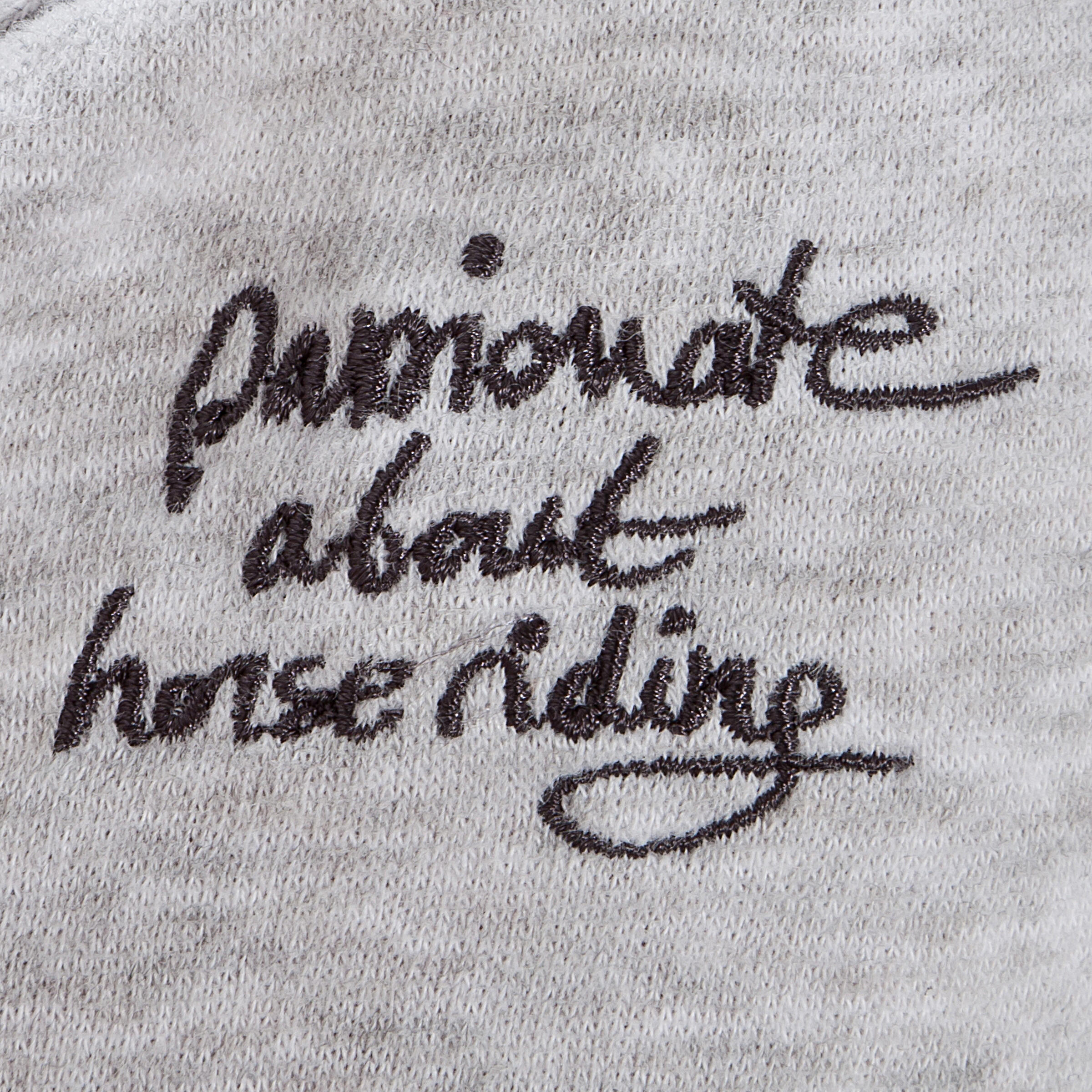 PASSIONATE KIDS' HORSE RIDING SWEATSHIRT - MOTTLED GREY 15/18