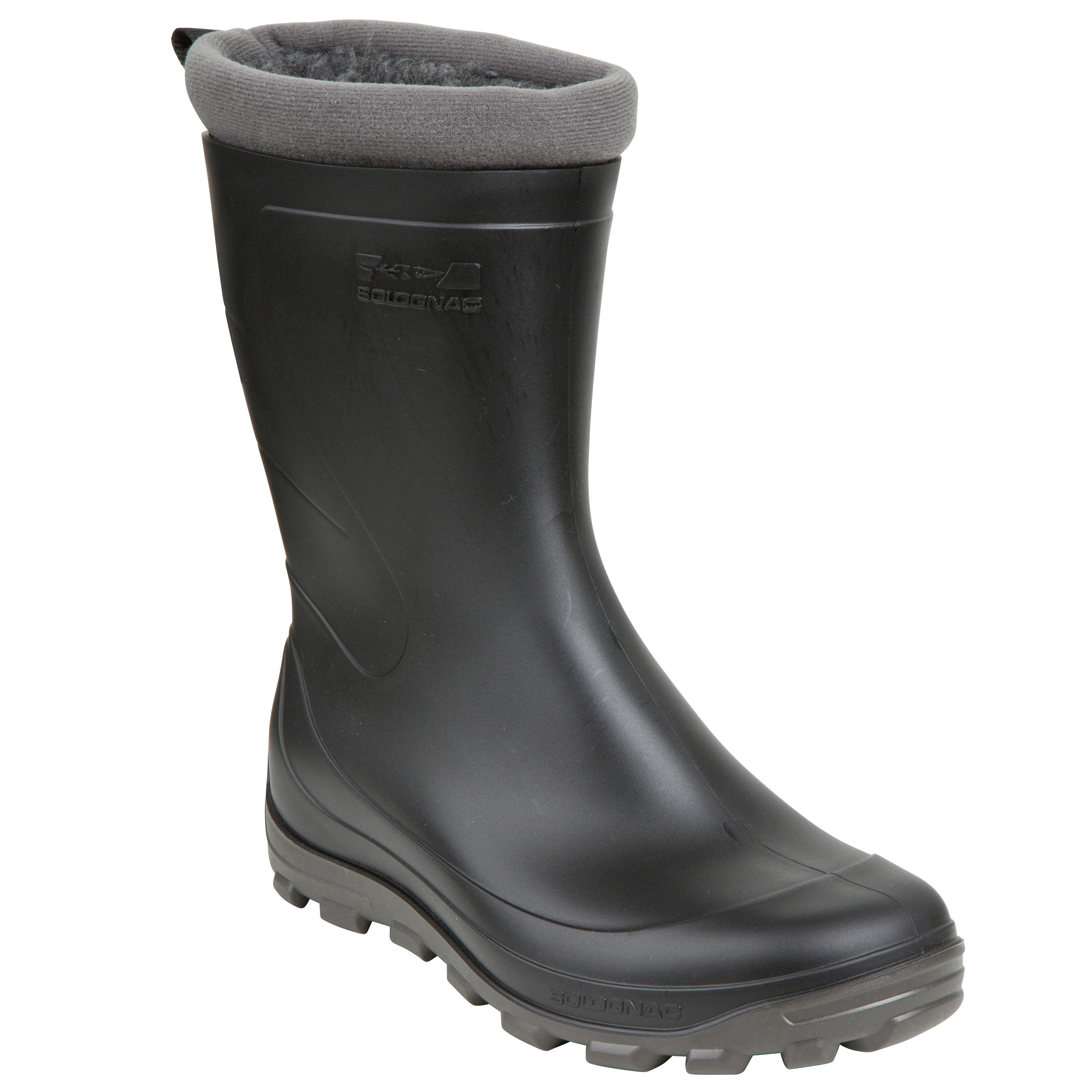 Men's Warm Short Wellies - Black. 1/6