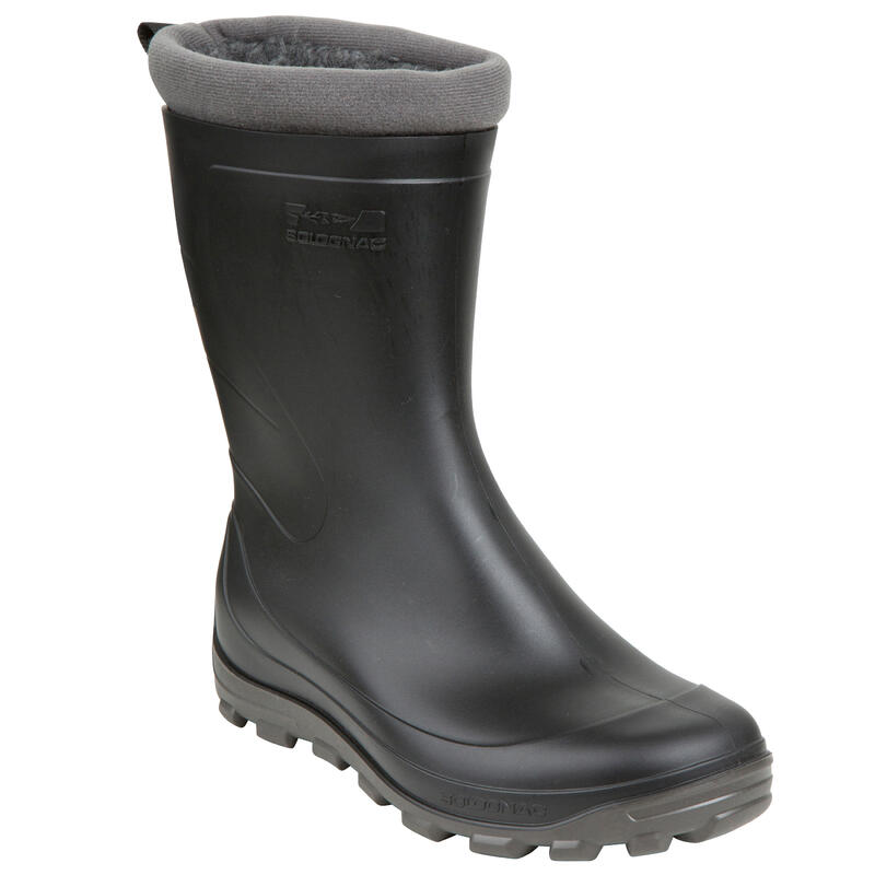 Botas de Agua katiuskas Solognac Glenarm 100 Calidas Niños Negro Impermeables