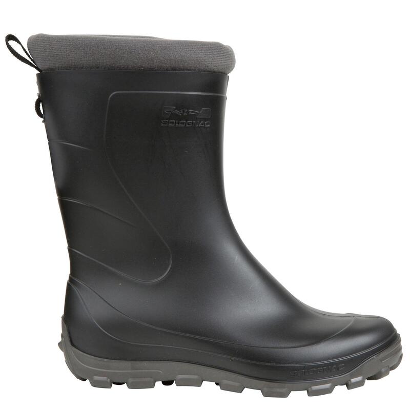 Botas de Agua katiuskas Solognac Glenarm 100 Calidas Niños Negro Impermeables