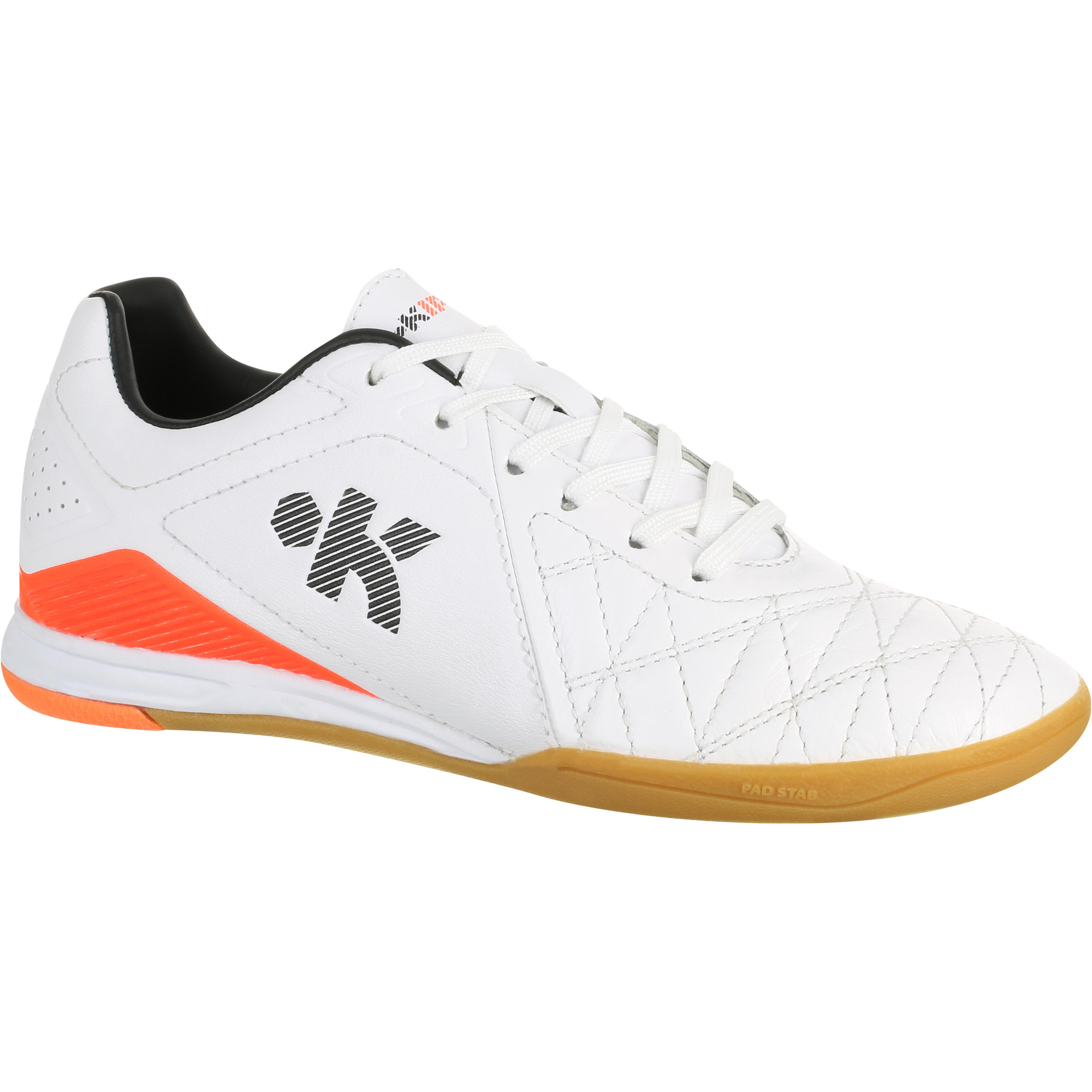 KIPSTA Agility 700 Junior Futsal Trainers - White Orange