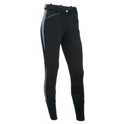 Pantalon équitation femme BICOLO 500 noir et gris
